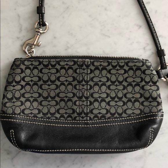 Black Mini Coach Logo Wristlet - Picture 2 of 8